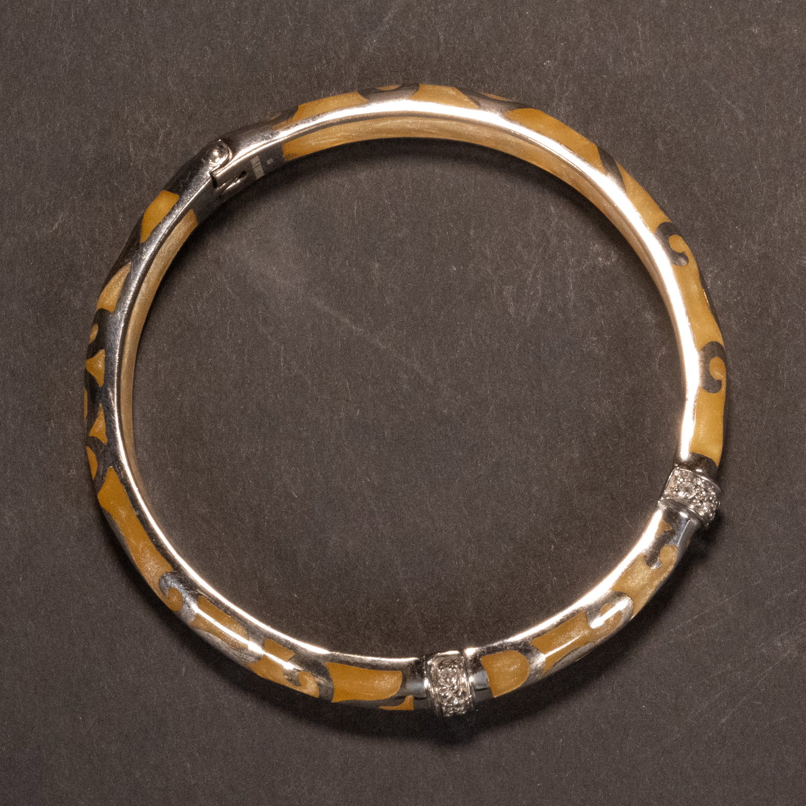 Angelique De Paris Plique Jour Hinge Bangle Bracelet Silver: Angelique De Paris Plique Jour Hinge Bangle Bracelet Sterling .925 Silver Out of a New York City Estate