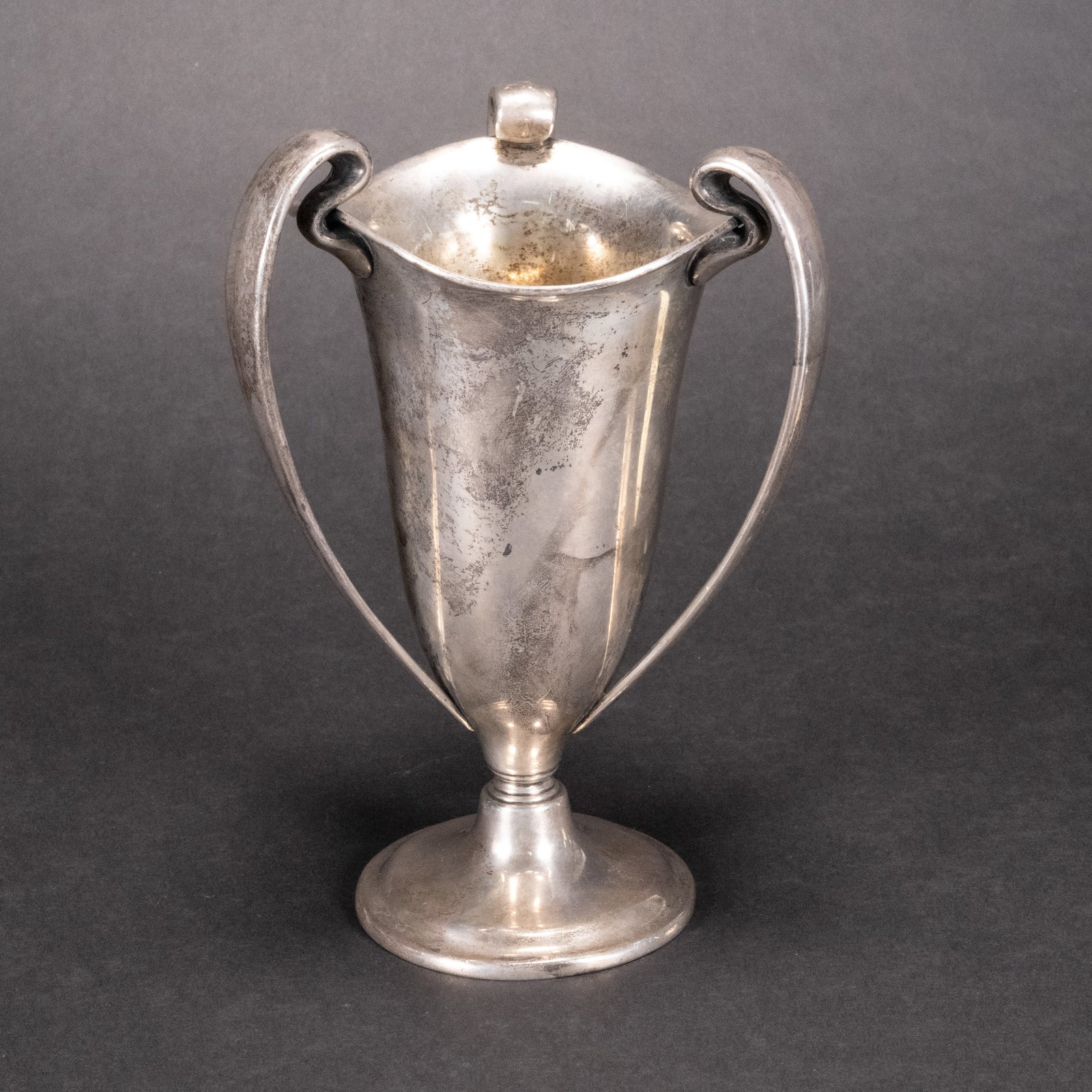 Sterling Silver Loving Cup By Frank Smith: Sterling Silver Loving Cup Trophy Cup Urn By Frank Smith With 3 Three Handles Handle Handeled Weight: Over 300 Grams Circa 1909 - 1937 Hallmarked Underneath Base: " Sterling 2874 " It Is Not Monogramm