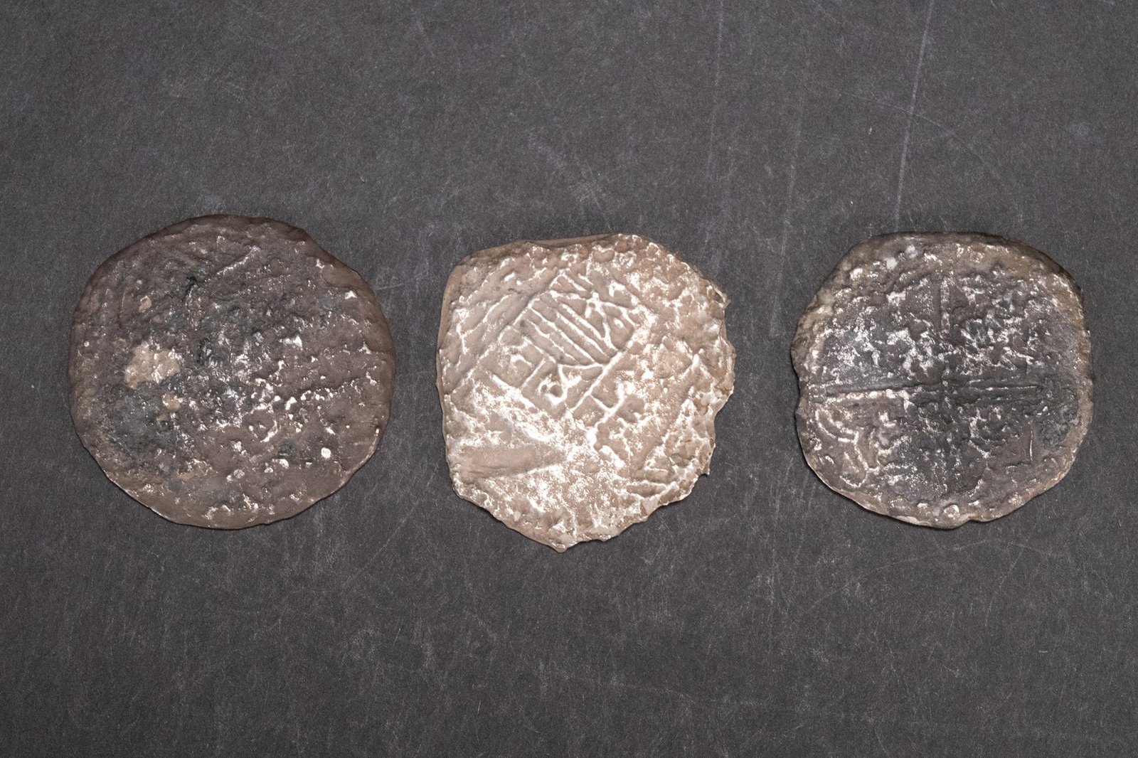 Atocha Shipwreck Circa 1621 Silver 8 Reales 3 Coin Collectio Lot: Atocha Shipwreck Silver 8 Reales 3 Coins Circa 1621 It is Visible on the Coins they were in Salt Water In Overall Good Condition Please look at Photos Closely Out of a New York City Estate