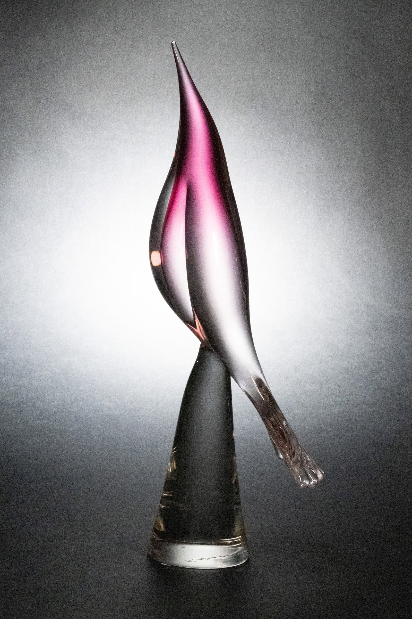 Murano Renato Anatra Art Glass Sculpture Bird: Italian Murano Renato Anatra Art Glass Large Sculpture Bird Signed Underneath Base: " R Anatra " With Original Sticker On Tail: " Vetri Murano " 17 3/4"H x 6"L x 4 1/8"W x Base 3 1/2"W In Overall Good