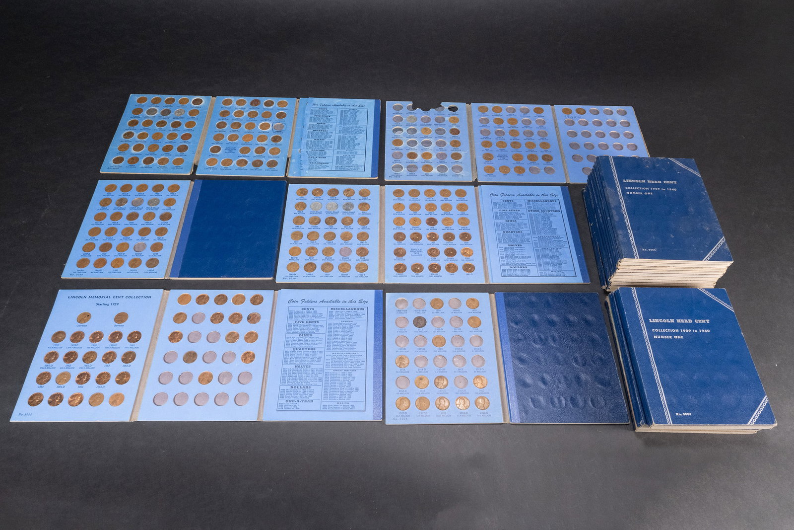 US Coin Collection 24 Books Filled: Whitman 24 Coin Collectors Books Filled with All American Coins (7) Books 1913+ Buffalo and Jefferson Nickels With Coins.(9) Books 1941+ Lincoln Head Pennies With Coins (1) Book 1932+ Washington Quart