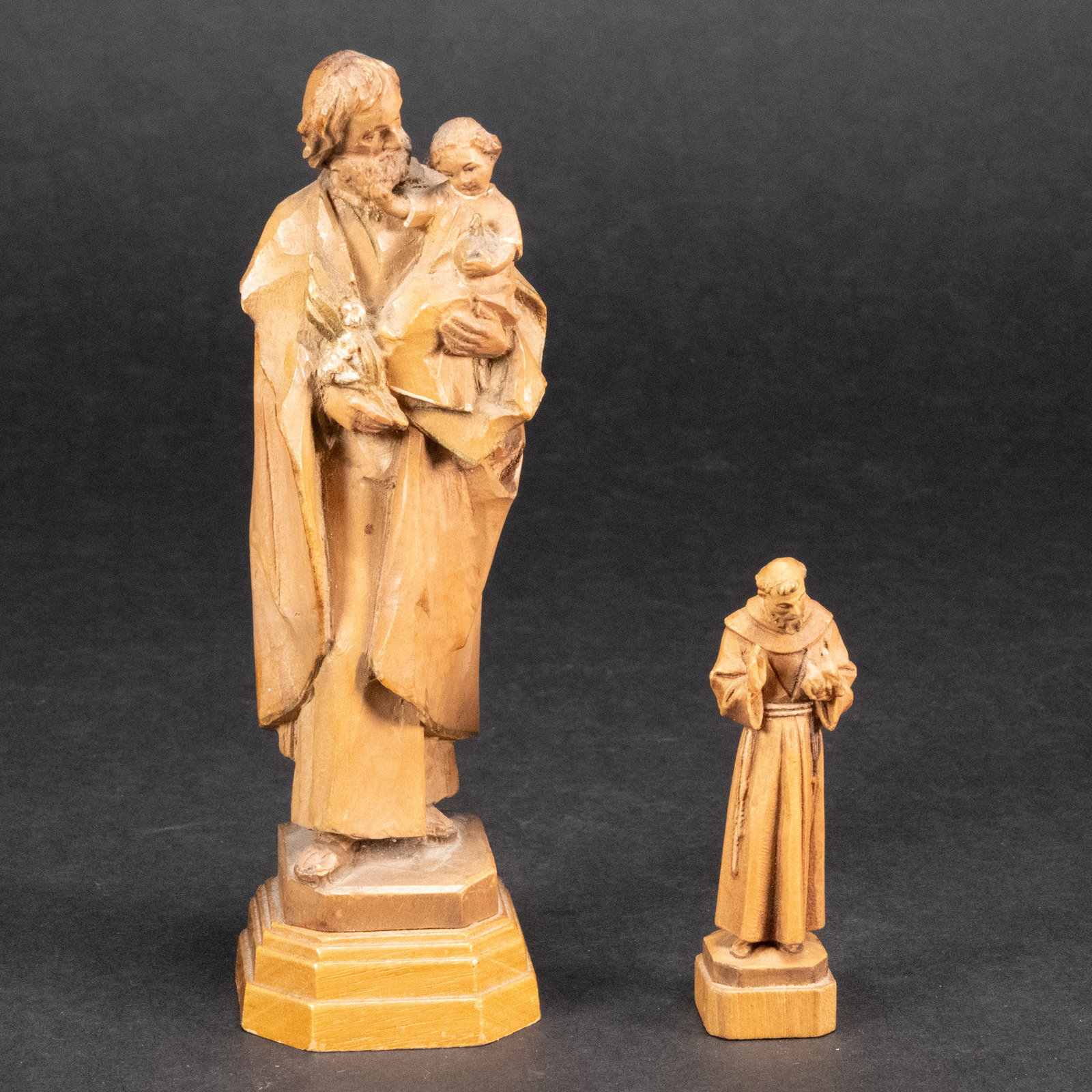 Anri Italy Hand Carved Religious Sculpture Lot: Anri Italy Hand Carved Religious Figural Sculpture Figurine Lot Christmas Christian Roman Catholic Rome Italian Out of a South Shore Long Island New York State Estate