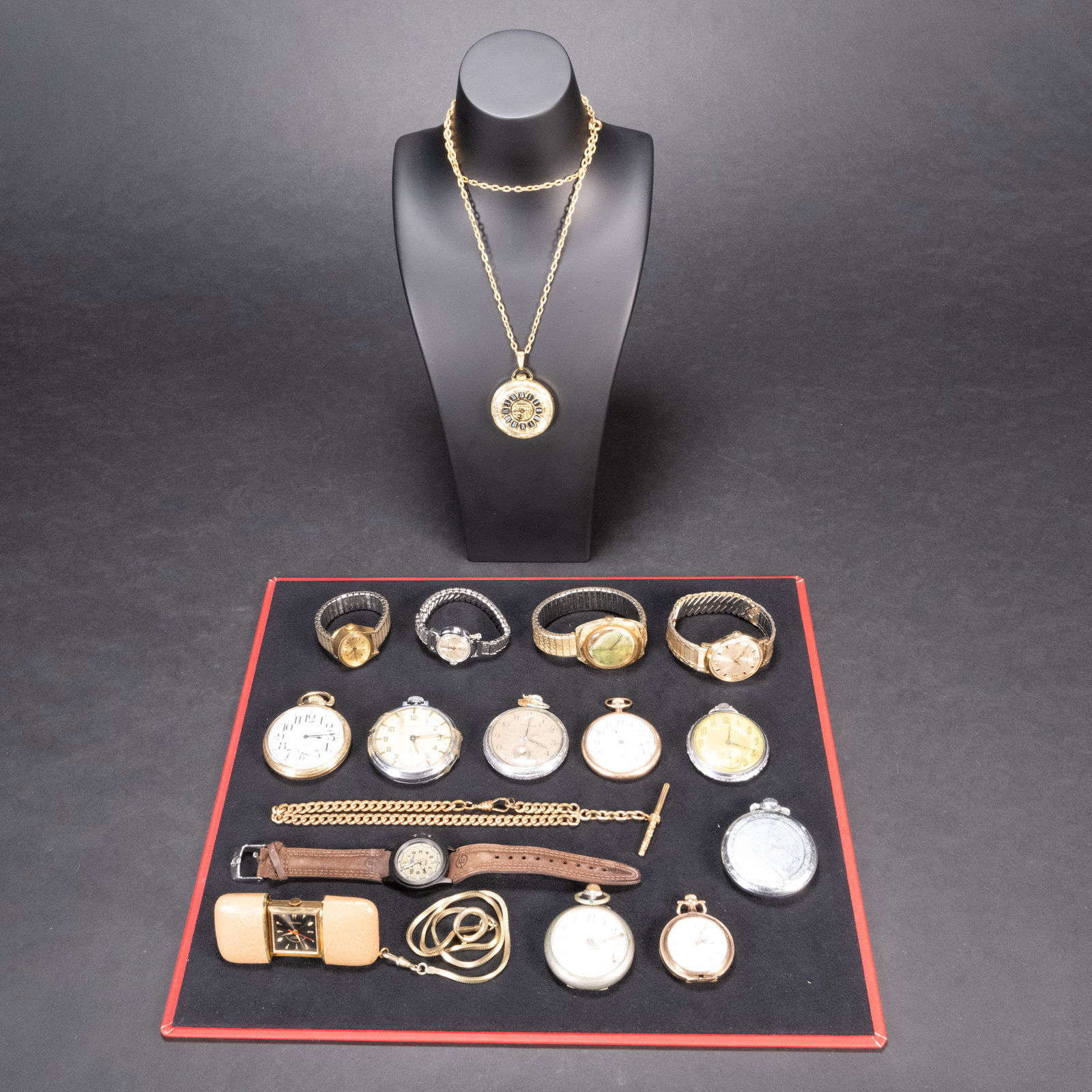 Wristwatch and Pocket Watch Group Lot: Wrist Watch and Pocket Watches Collection Grouping Lot Wristwatches Pocket Watches include Elgin Timex Waltham North Star Ferex Ingersoll Waterbury etc Please Look at Lot Out of a new York City estate