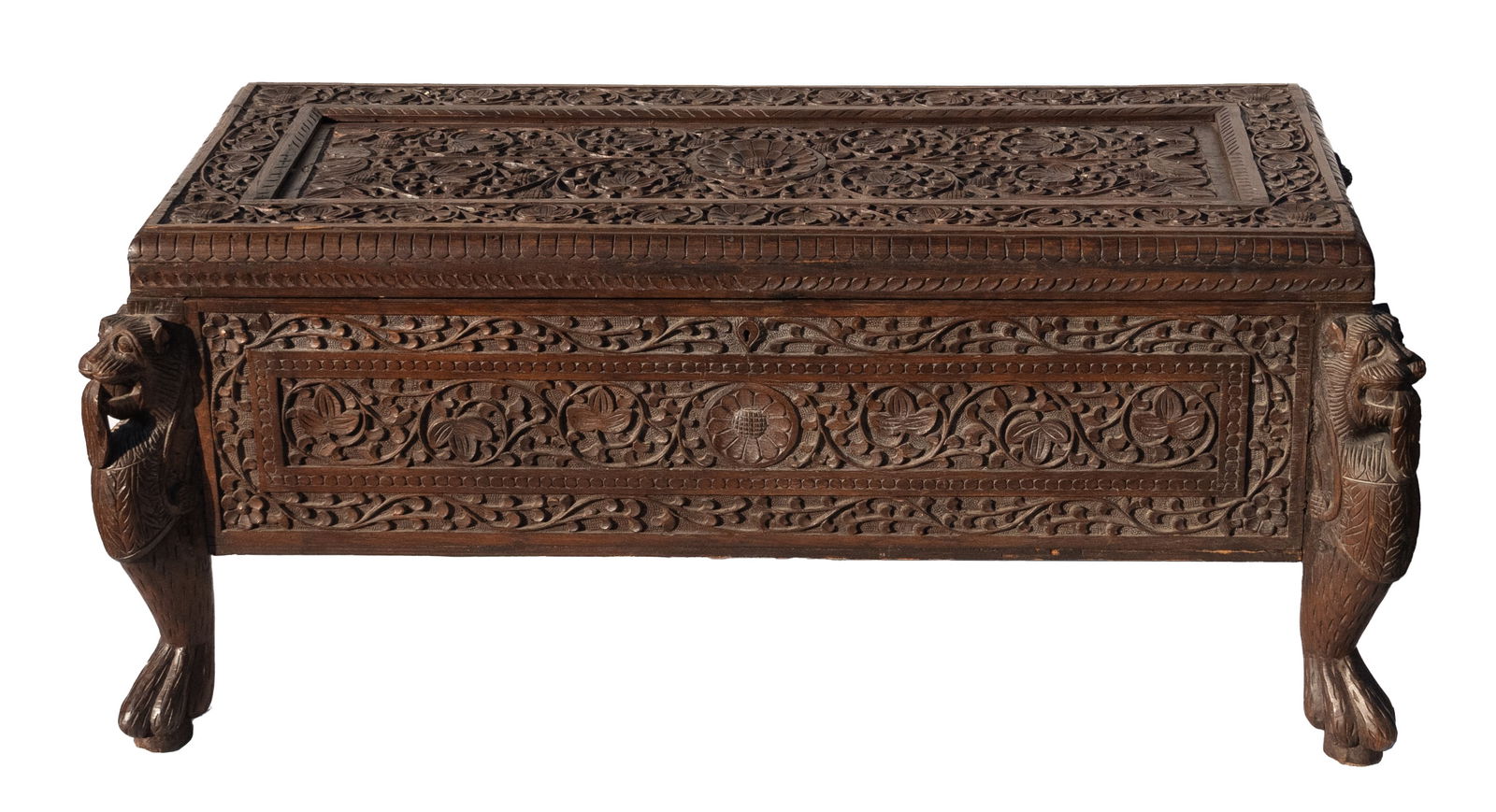 Hand Carved Wooden Large Chest (1 of 12)