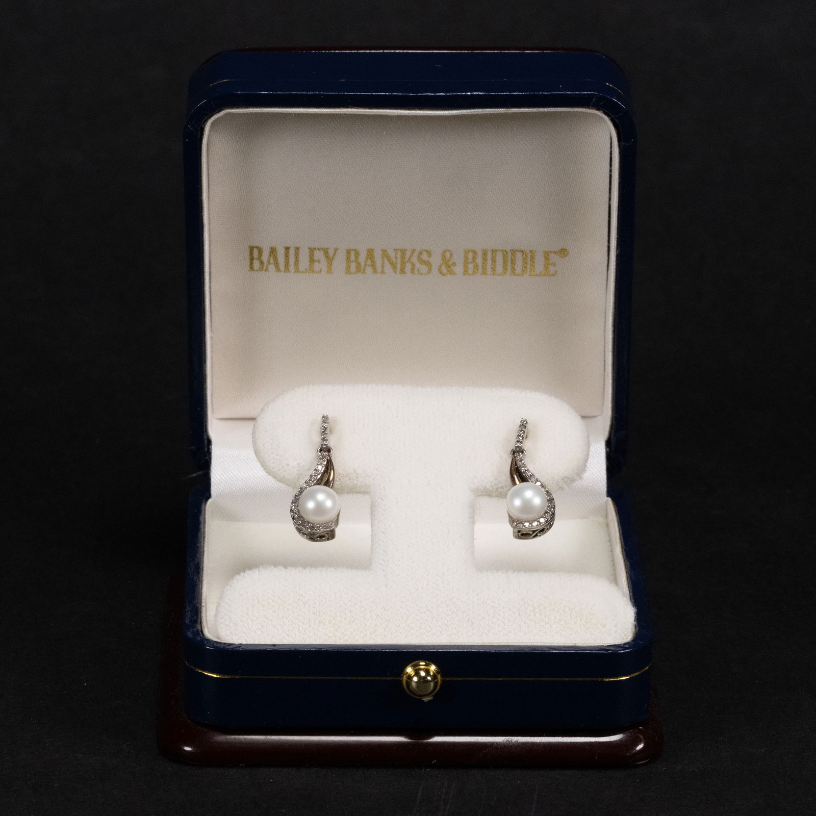 Bailey Banks & Biddle Co 14K Sterling Pearl Diamond Earrings (1 of 12)