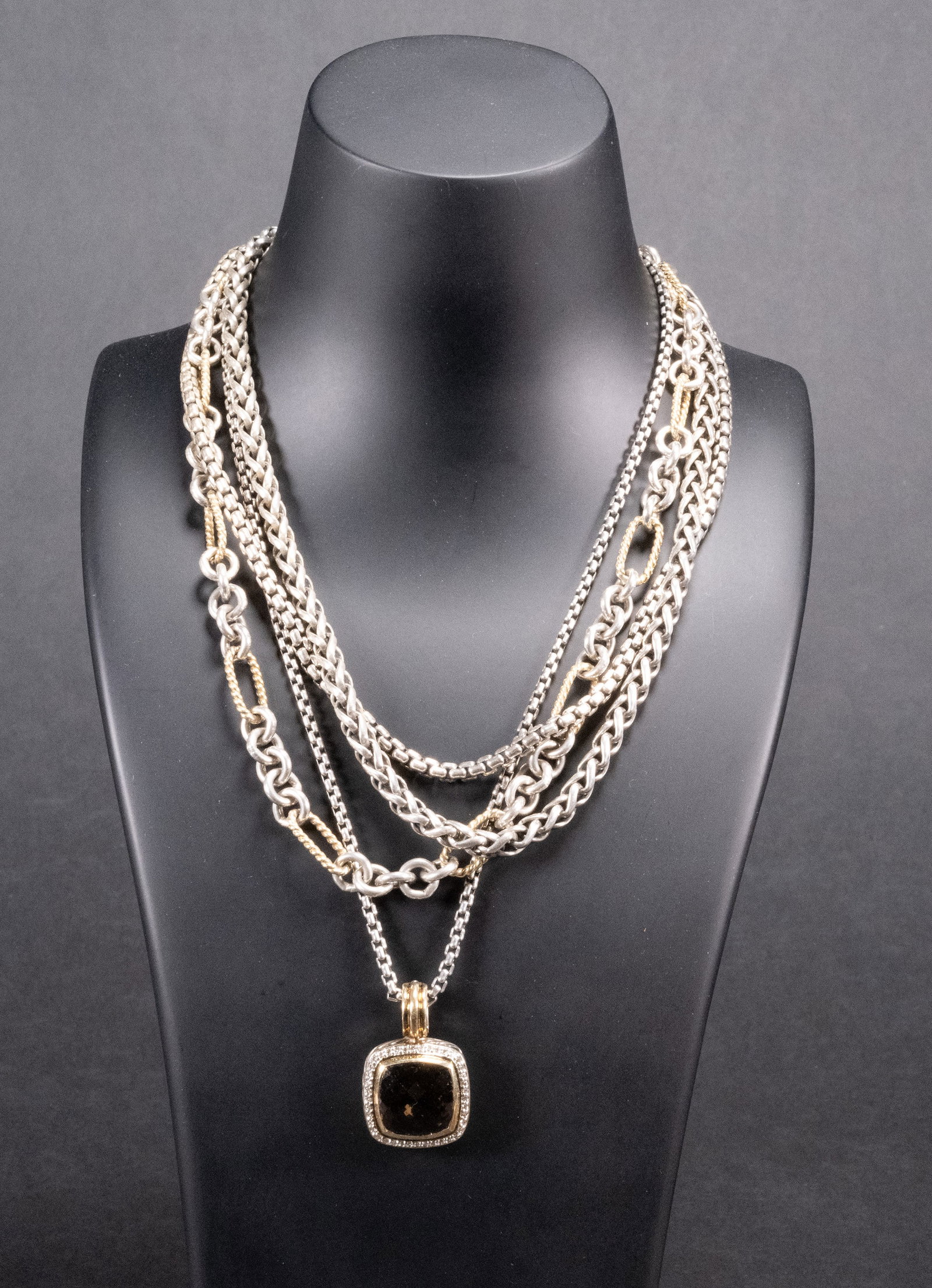 David Yurman Sterling 18k Gold Multi Strand Necklace (1 of 8)