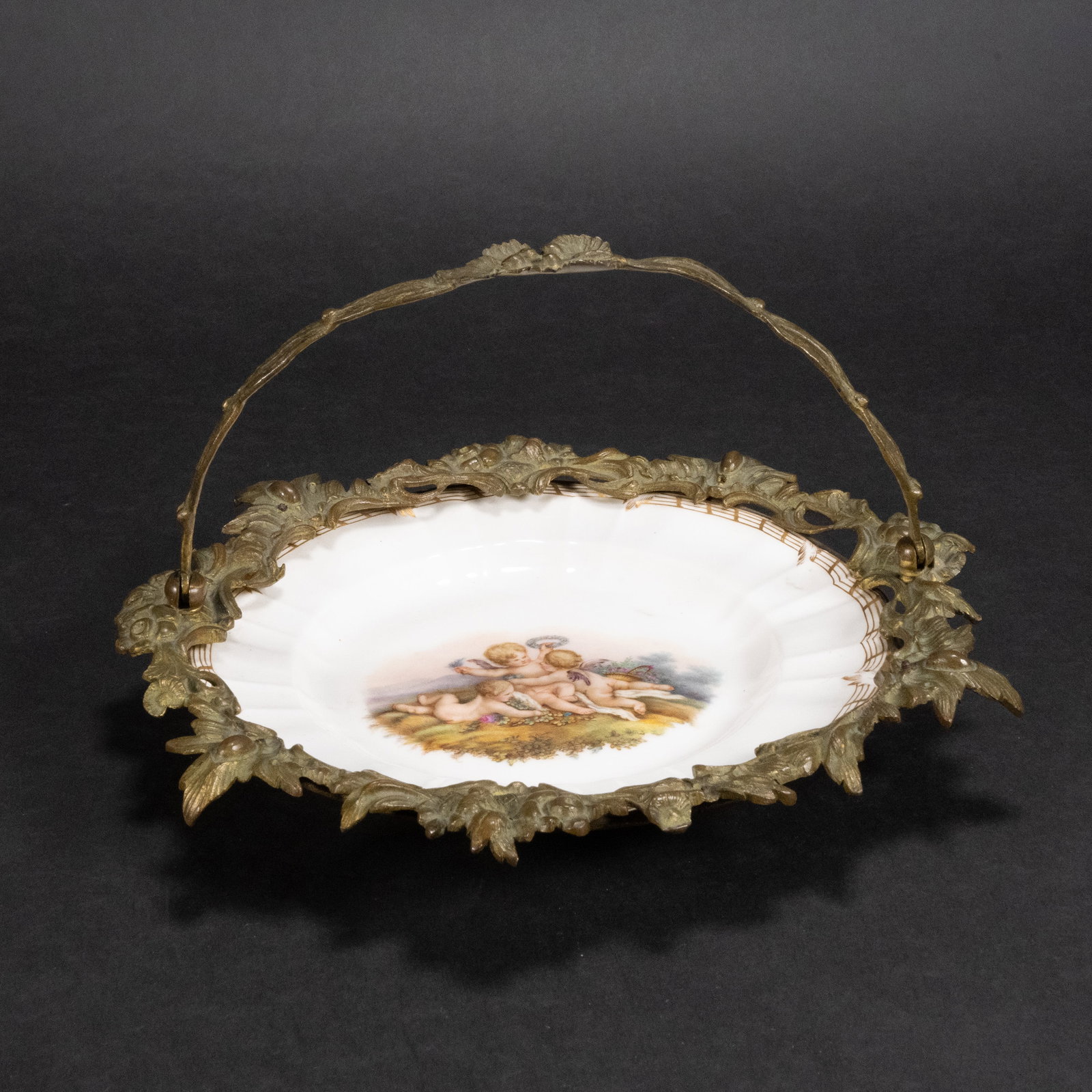 19th Century KPM Berlin Gilt Bronze Porcelain Cherub Centerpiece Marked (1 of 4)