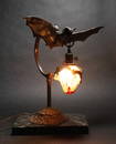 Rare Art Nouveau Austrian Bronze Bat Lamp