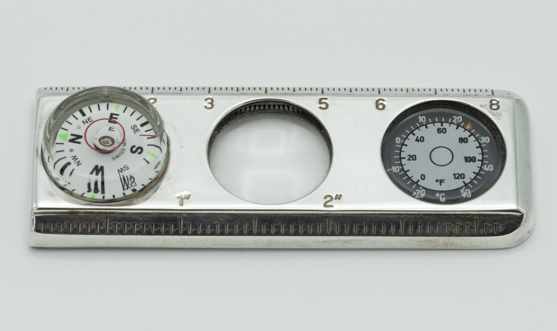Tiffany & Co Sterling Silver 925 Thermometer Compass Magnifier Ruler Multi Tool (1 of 3)