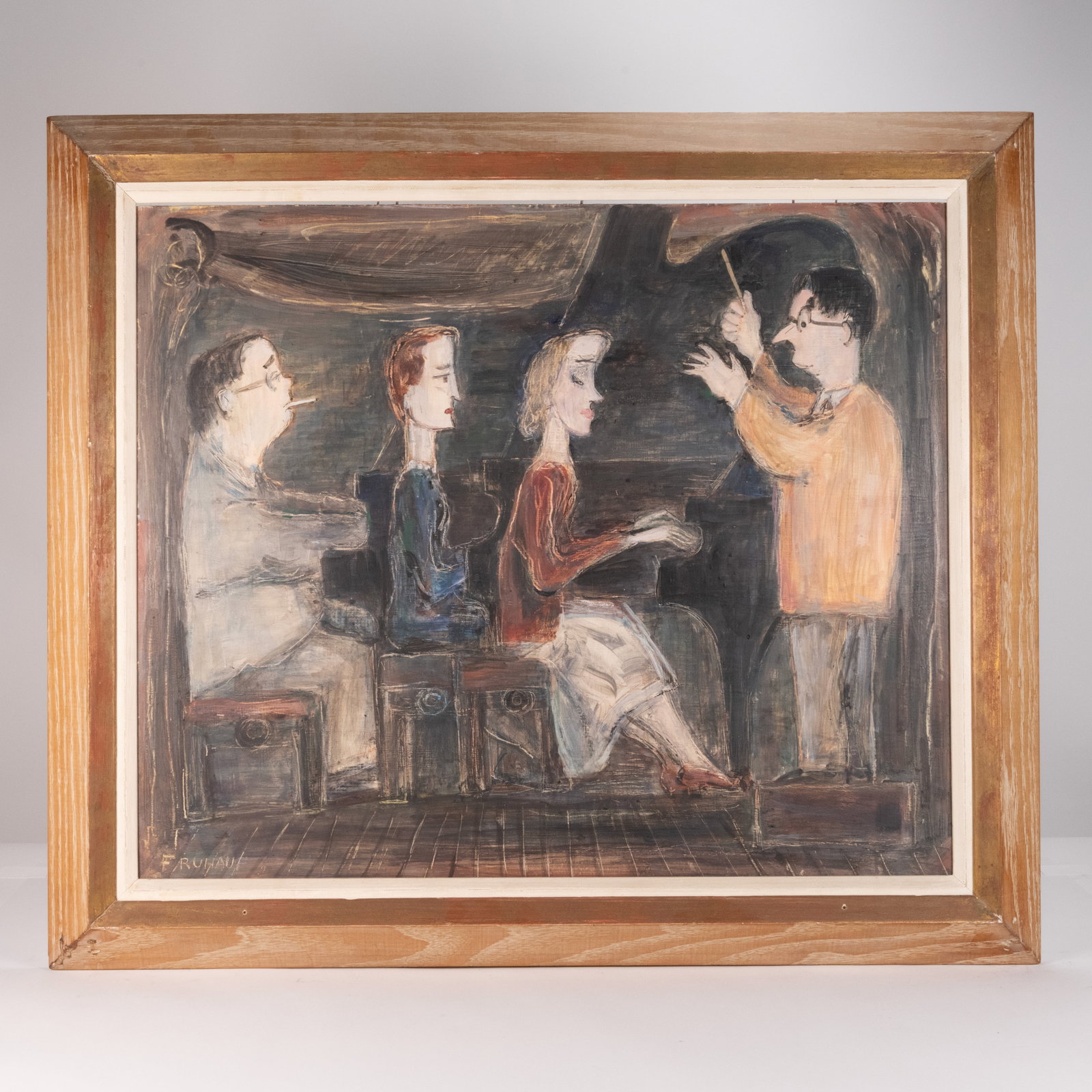 Aline Fruhauf (American 1907-1978) "3 Piano Concert" Encaustic On Masonite (1 of 8)
