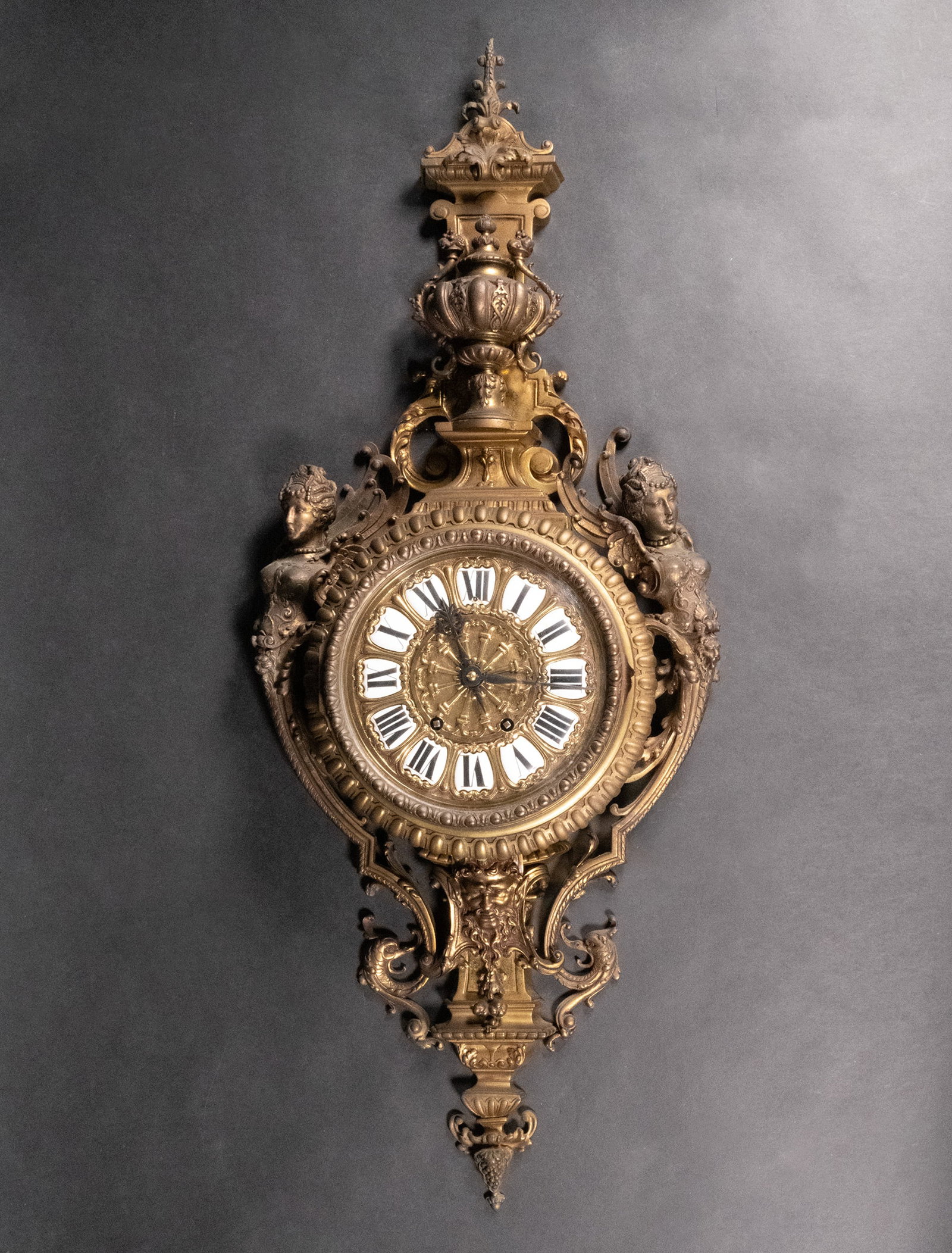 Vincent & Cie French Neoclassical Gilt Bronze Cartel Clock (1 of 10)
