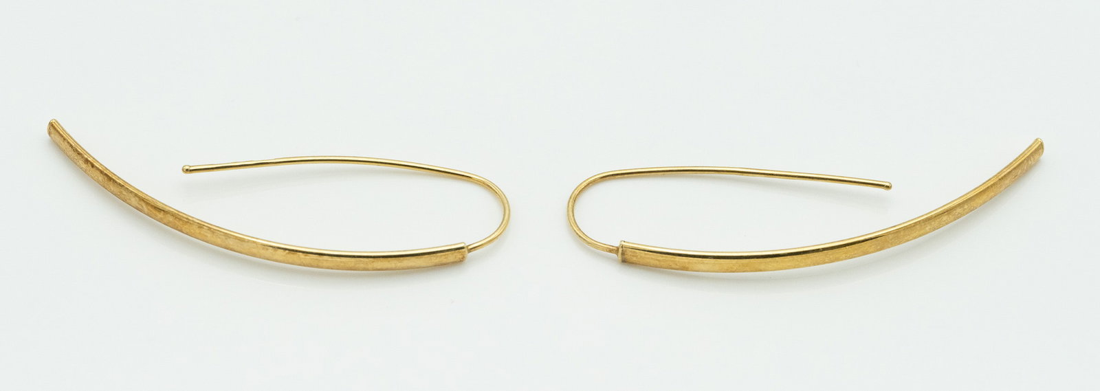 Italian 14k Gold Wire Open Hoop Earrings (1 of 6)