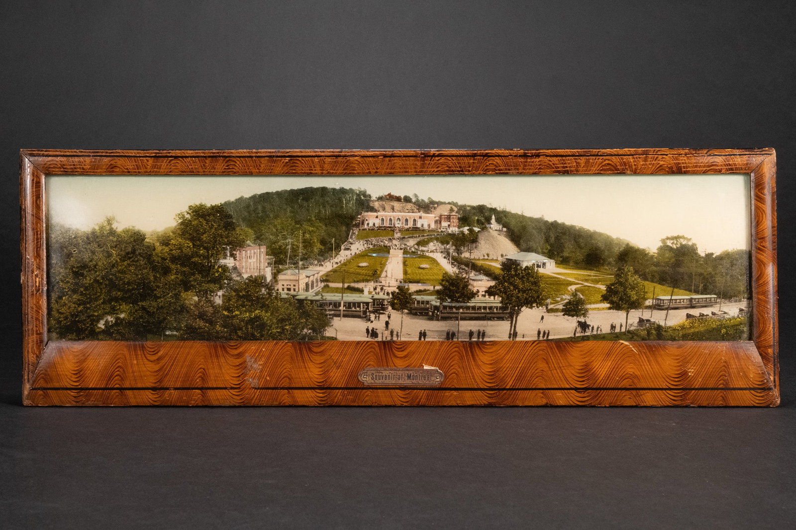 19th c. Reverse Painted Scene on Beveled Glass and Framed (1 of 2)