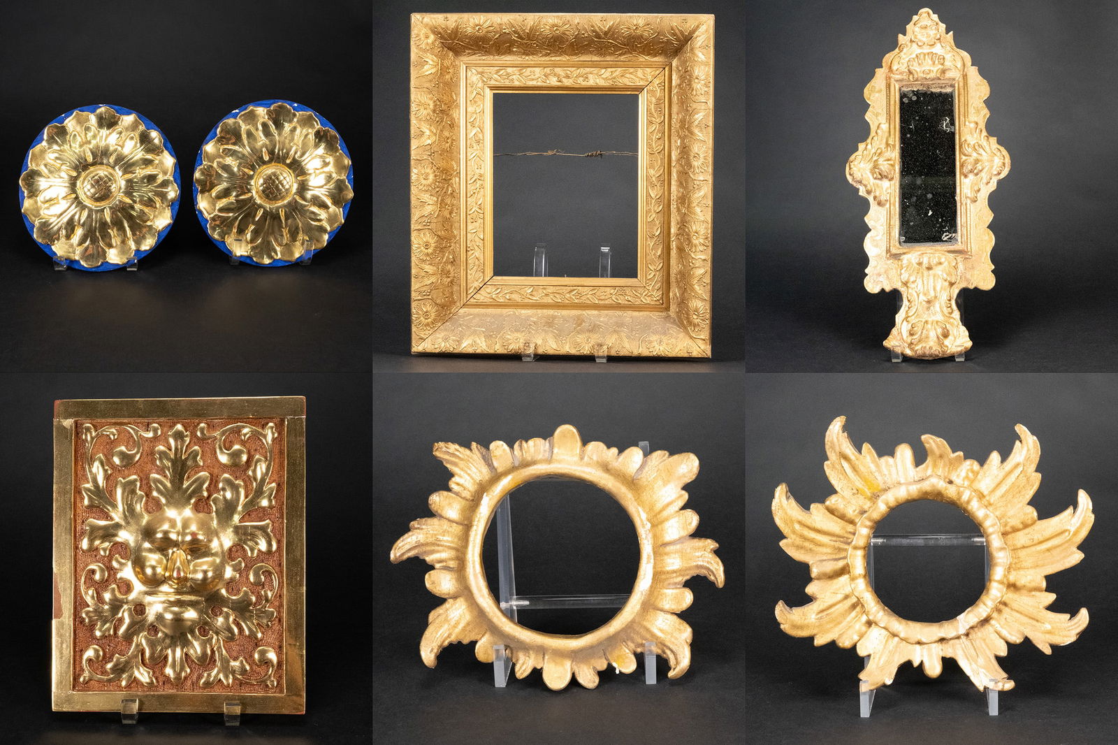 Rococo Gold Gilt Carved Wood Wall Lot Frames Carvings etc (1 of 13)