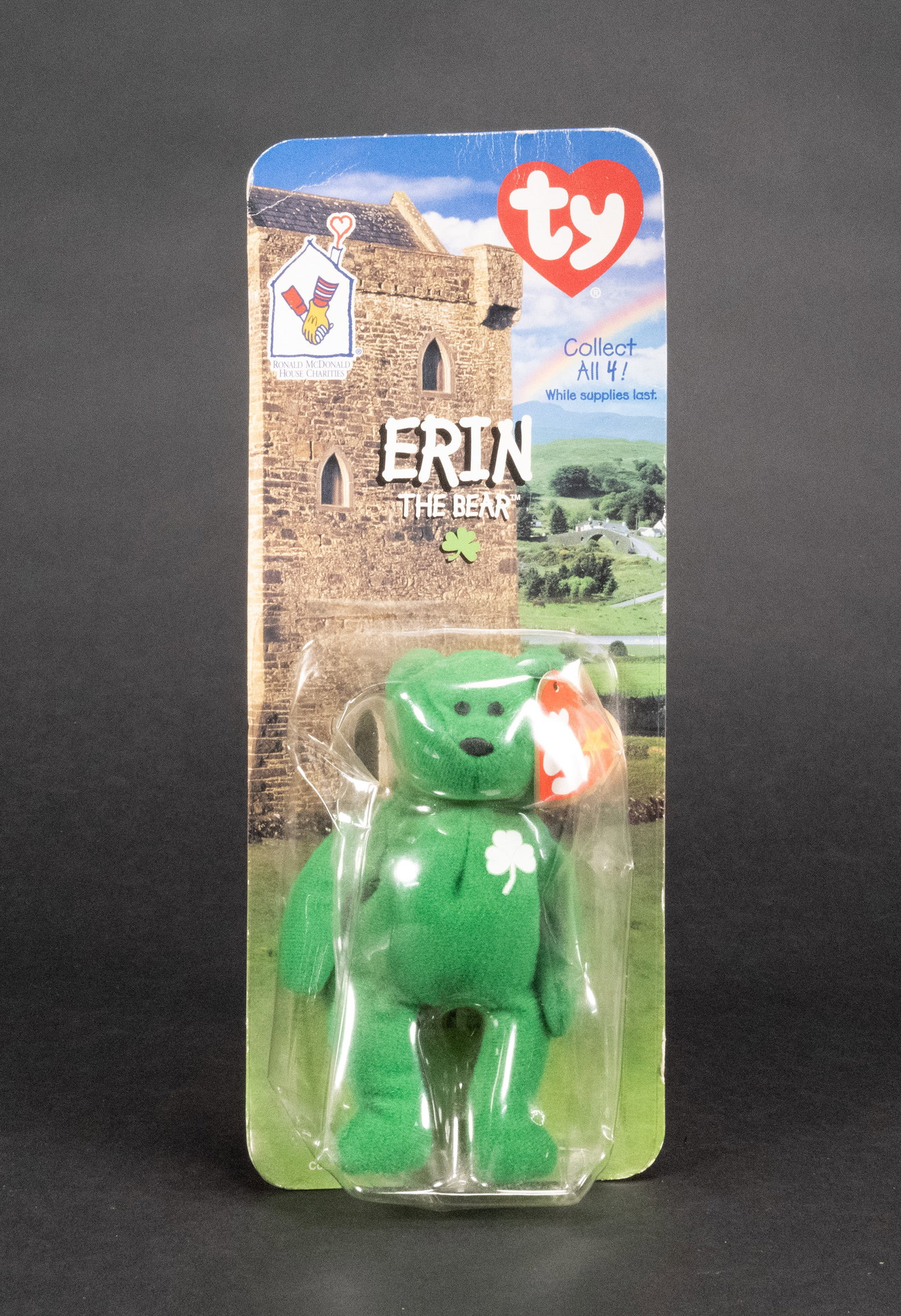 Rare 2 Tag Errors McDonalds TY Beanie Baby ERIN THE BEAR 1993 and Oak Brook (1 of 3)