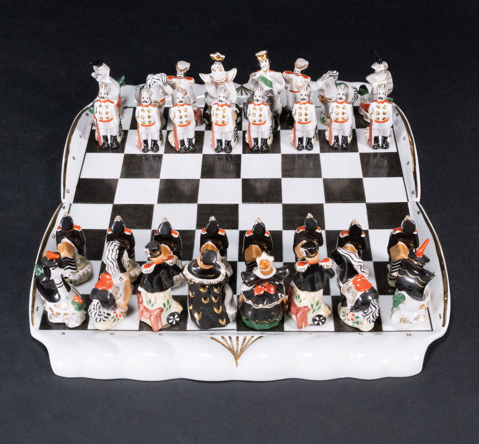 Russian Gardner Verbilky Porcelain Figure Chess Set Rare (1 of 18)