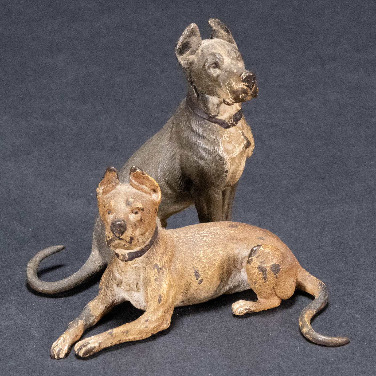 Cold-Painted Vienna Bronze Sculpture of Dogs (1 of 7)