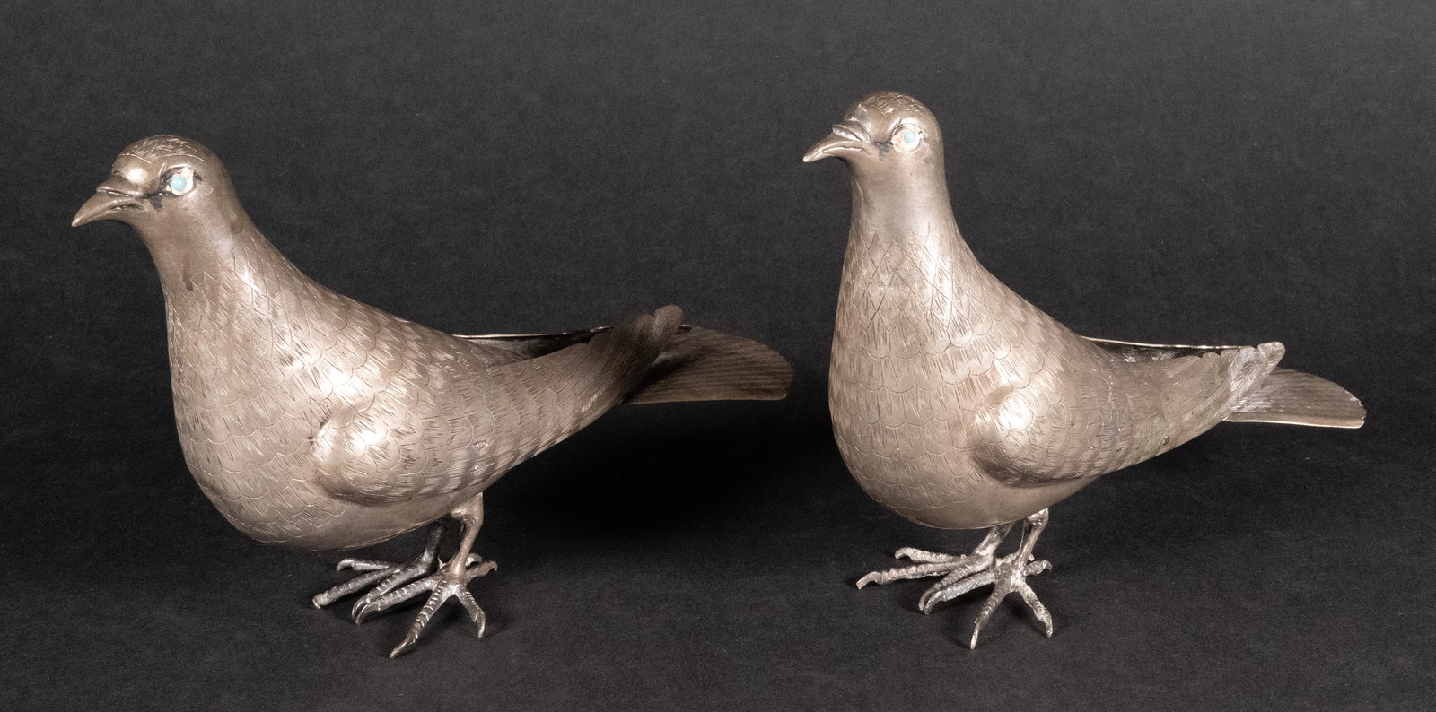 Russian Silver 84 Pigeon Bird Pair Sculpture (1 of 6)