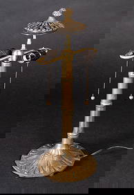 Arts & Crafts Bronze Bamboo Shape Desk Lamp (1 of 7)