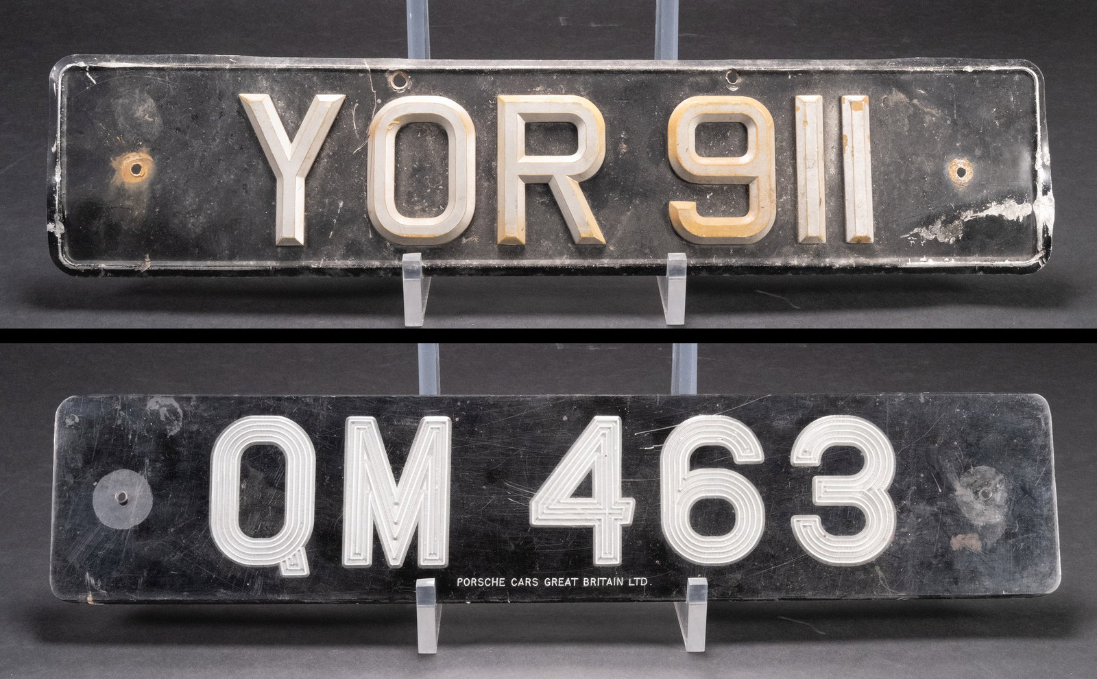 Vintage European Car Porsche License Plate Collection Group Lot Silver & Black Vanity (1 of 3)