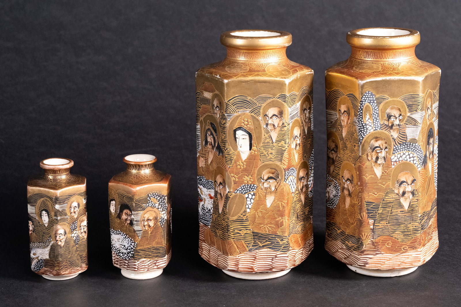 Chinese Ceramic Satsuma 1000 Faces Design Vases (1 of 20)