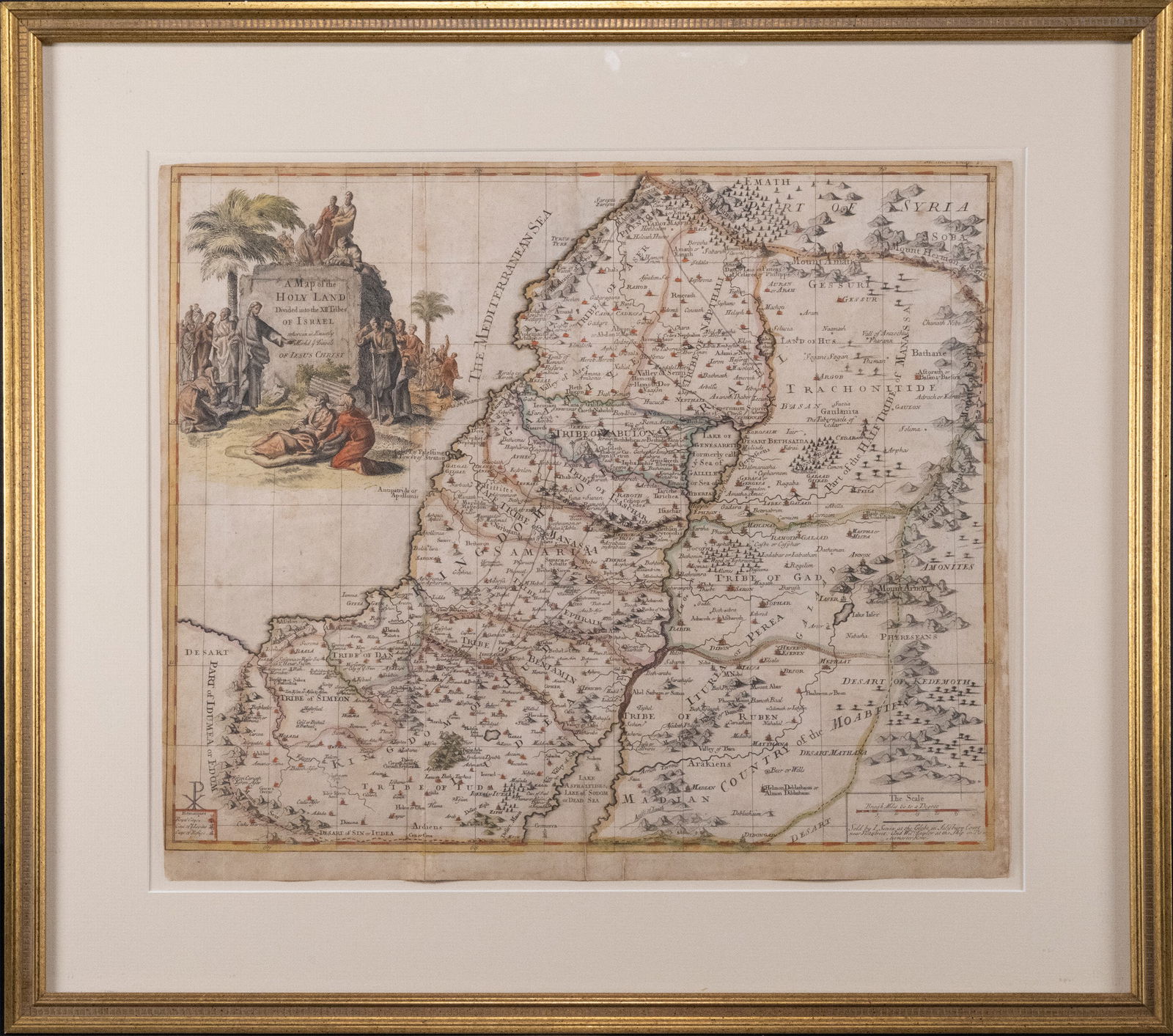 John Senex (1678-1740) 1710 Map of the Holy Land Israel (1 of 6)