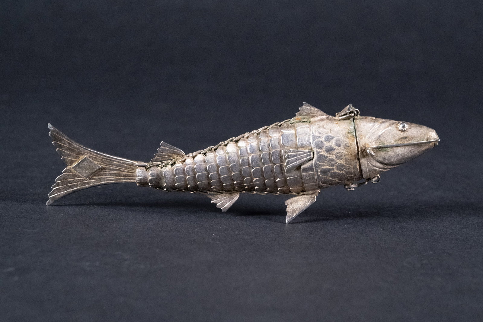 Judaic Sterling Silver Fish Figural Spice Besamin Box (1 of 5)