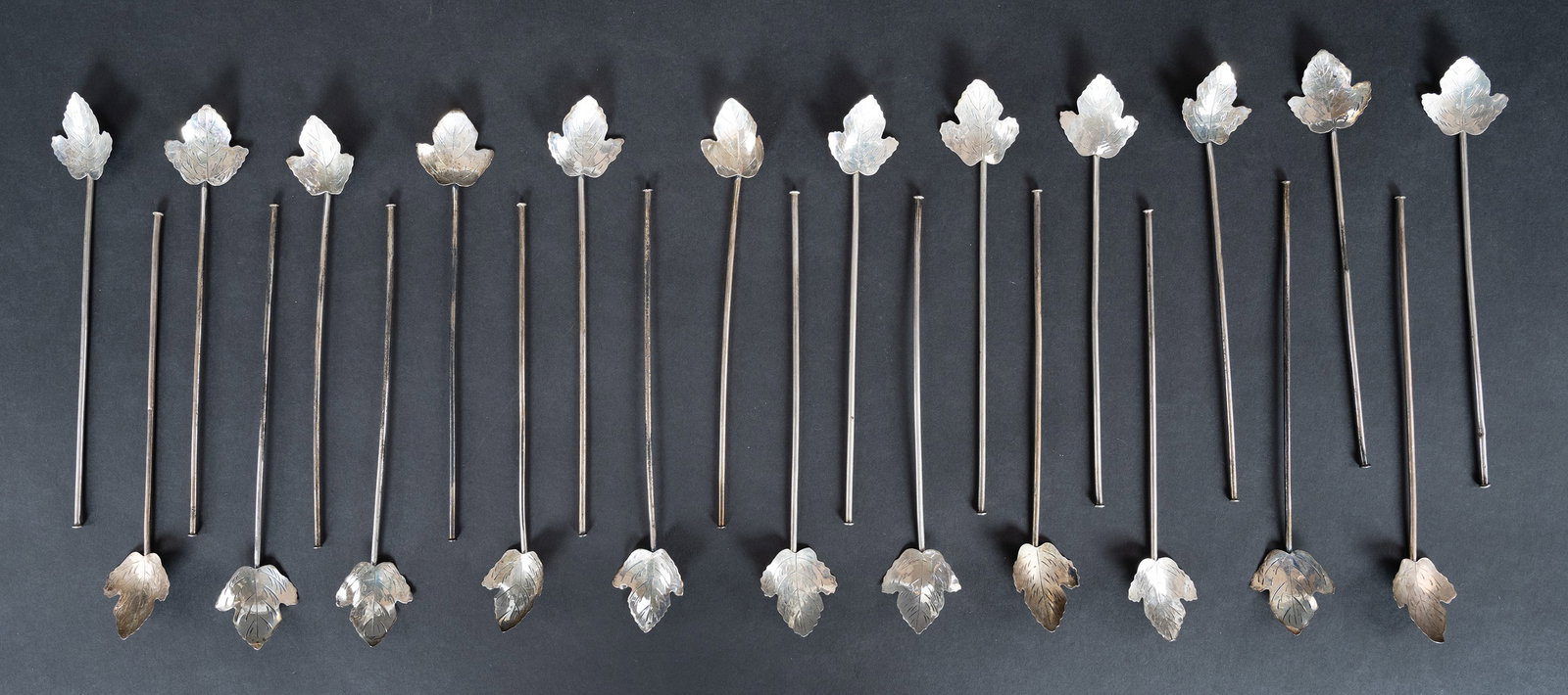 Taxco Mexico Sterling Silver Artisan Sipper Straws Set 23Pcs (1 of 6)