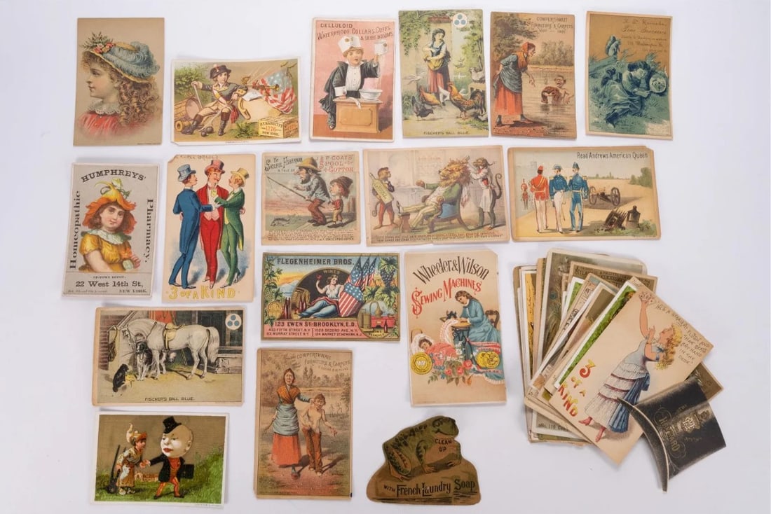 Victorian Trade Card Postcard Collection Lot Patriotic Humor etc (1 of 3)