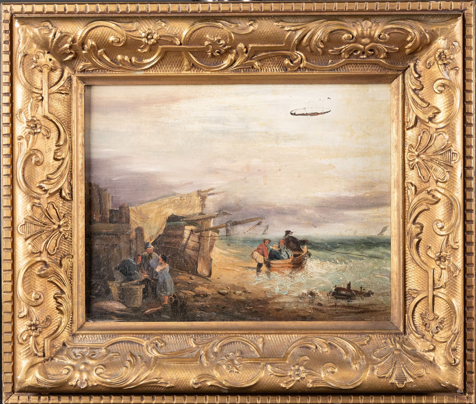 19th c. English Coastal Oil Landscape (1 of 3)