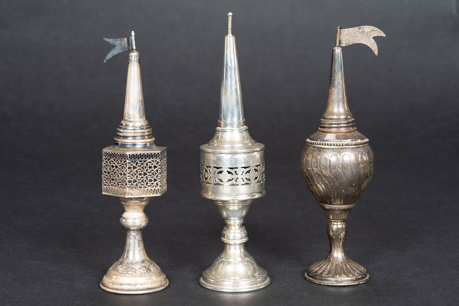 Judaica Sterling Silver Besamin Spice Tower Collection Group Lot (1 of 9)