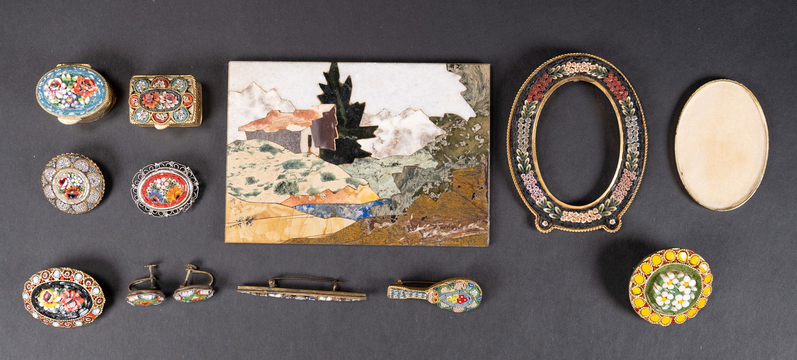 Pietra Dura & Micro Mosaic Collection Group Lot (1 of 13)