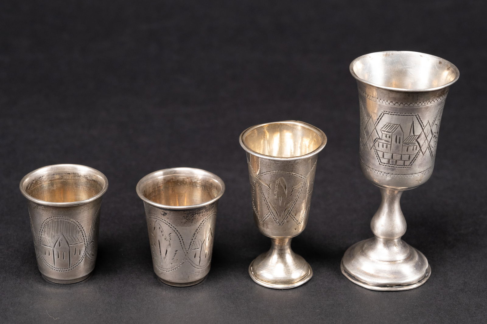 19th c. Russian 84 Silver Beaker Cup Collection Group Lot (1 of 12)