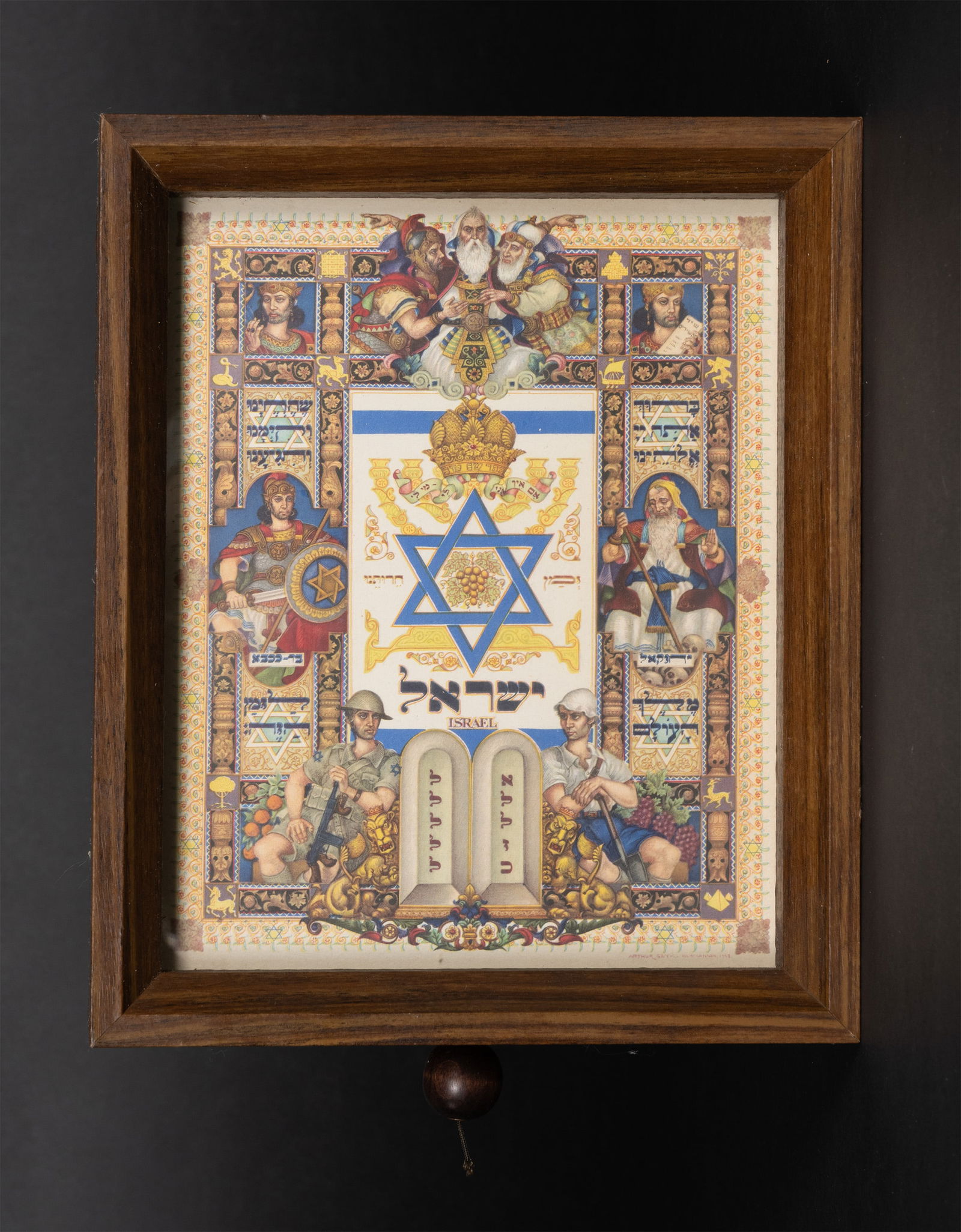 Artur Szyk ( Polish America Israel 1894-1951) Thorens Music Box Wall Art Judaic (1 of 3)