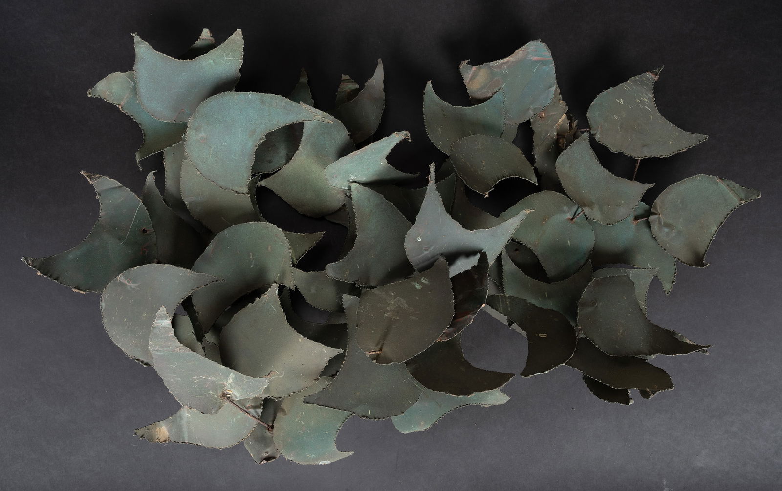 Curtis Jere (American 1910-2008) Attr Brutalist MCM Wall Art Sculpture "Summer Leaves" (1 of 4)