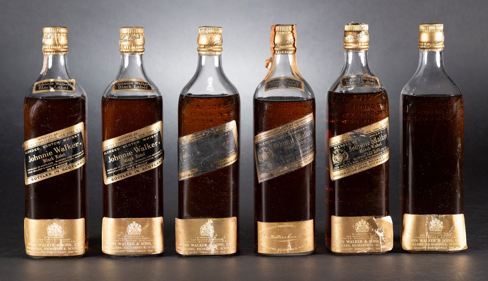 1960s Johnnie Walker Black Label Full Case of Six (1 of 9)