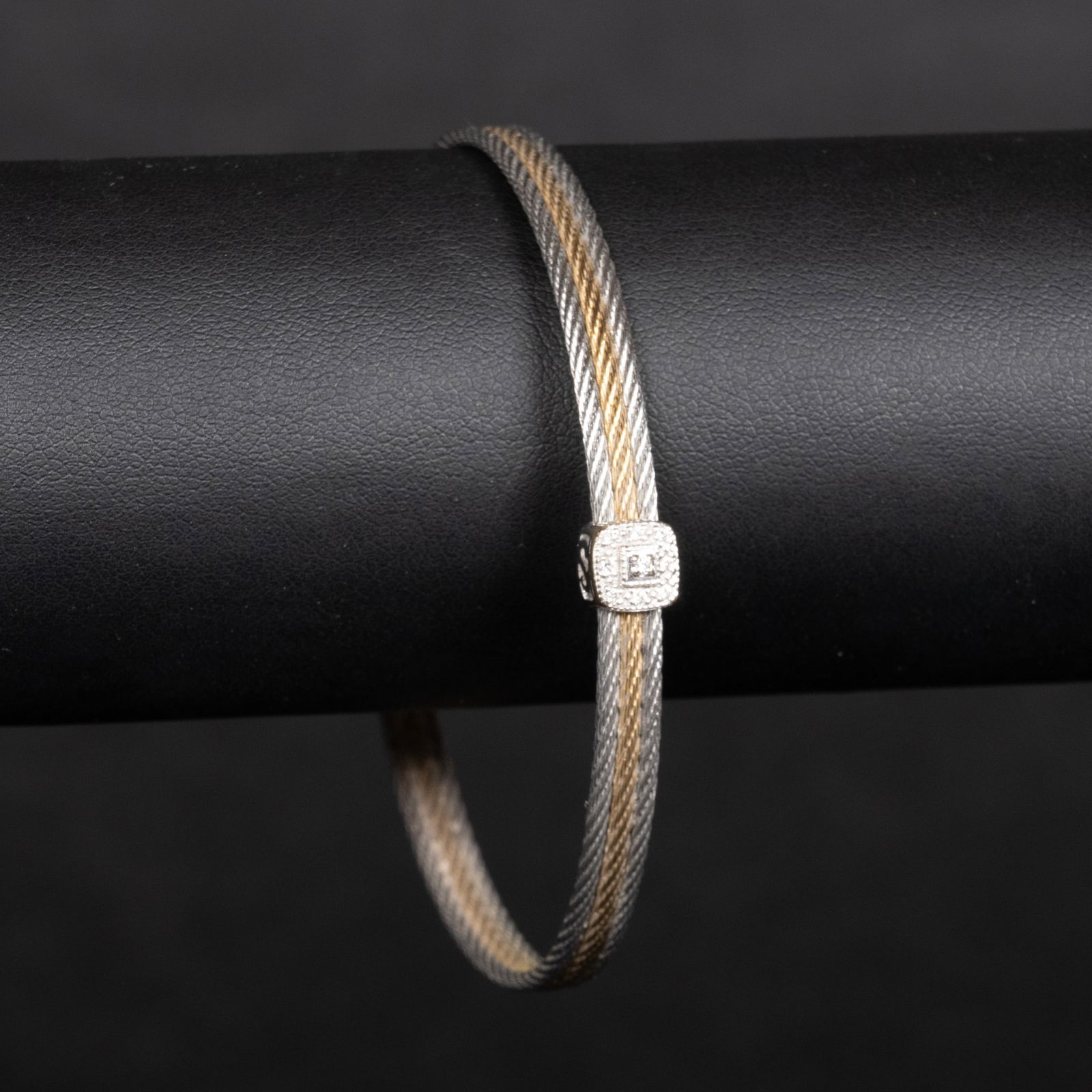 Alor 18k Diamond Steel Bangle Bracelet (1 of 6)
