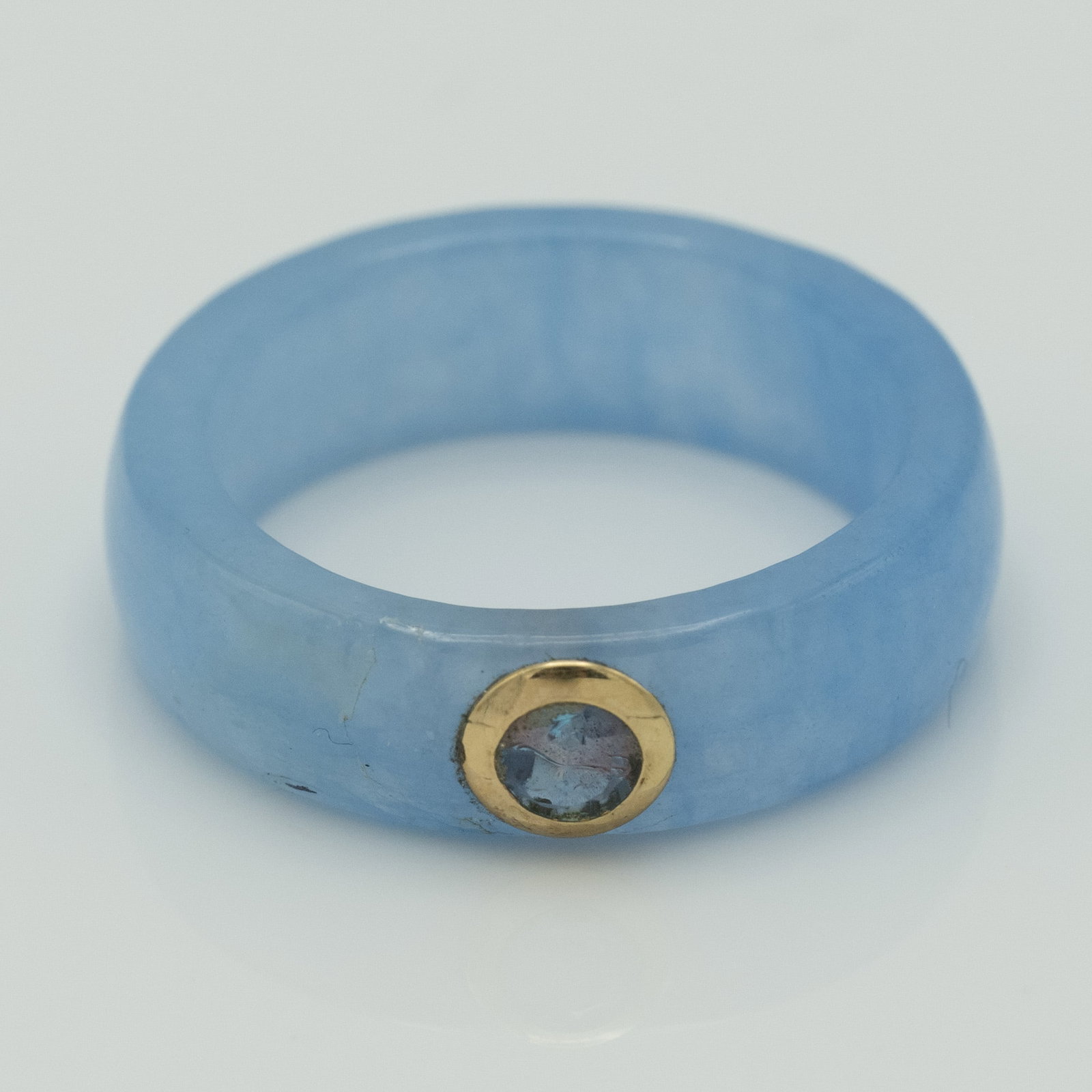 18k Gold Agate & Jade Ring (1 of 3)