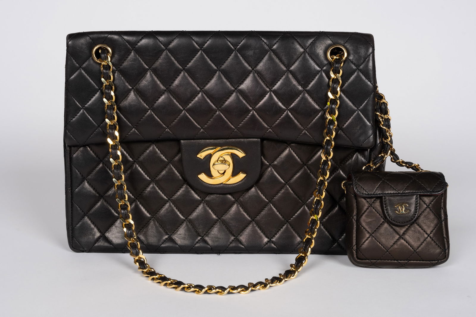 Chanel Maxi Flap Bag Quilted Lambskin & Micro Bum Belt Bag (1 of 11)