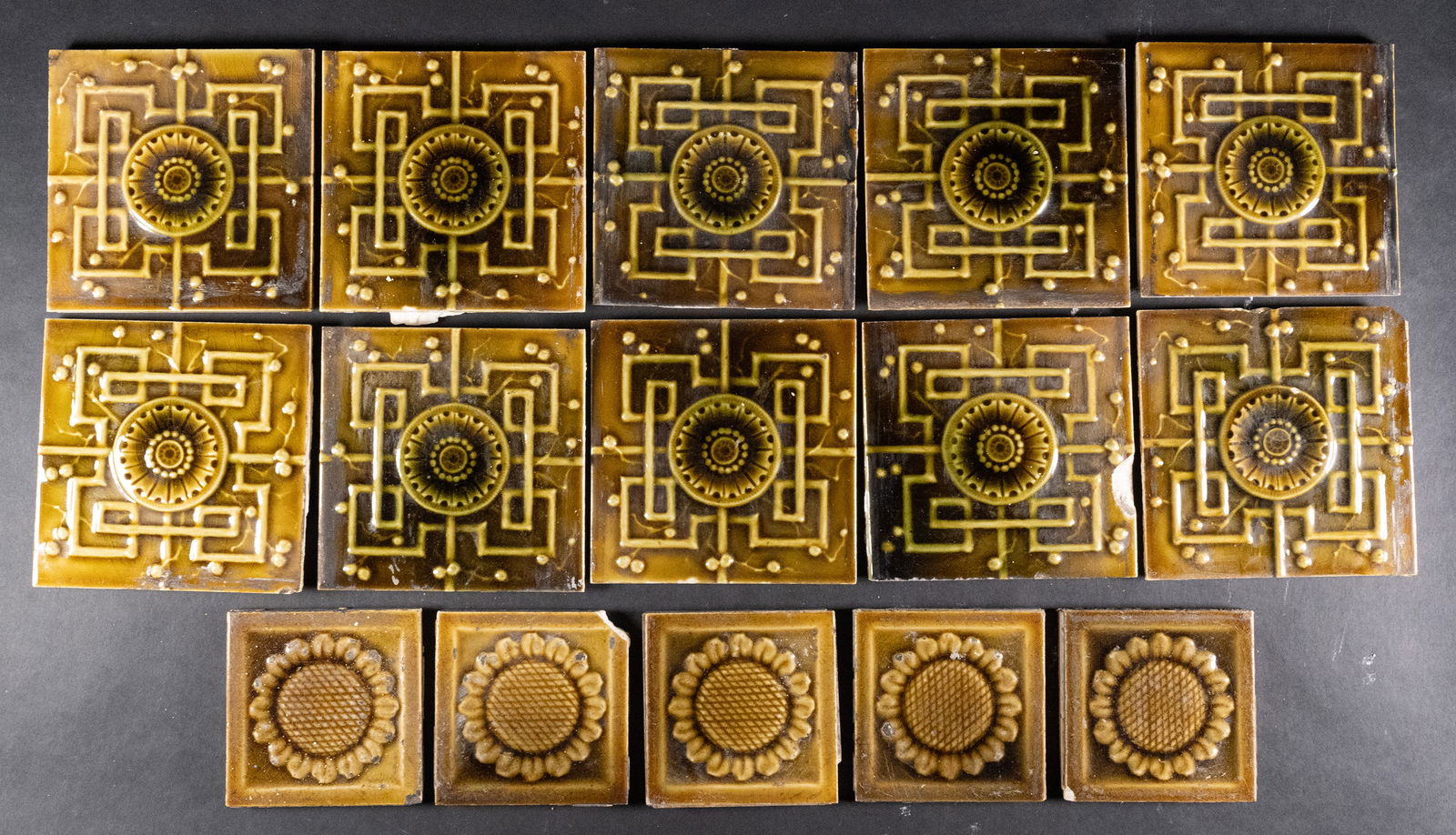 Late 19th c. American Ceramic Art Tile Works By J&JG Low Chelsea Floral Motif (1 of 7)