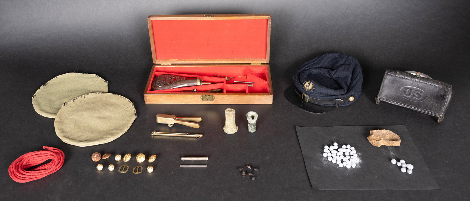 U.S. Civil War Relic Assortment: Group of US American Civil War Period Relics 19 Pieces of US American Civil War Period Excavated Artifacts from Fort Shenandoah Winchester Virginia about 17.4 oz 1x Civil War ordnance Sharpnel fired f