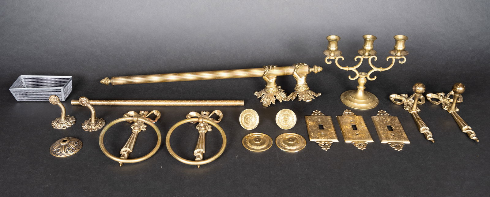 Early 20th C. Ornate Flora Brass Bathroom Hardware (1 of 13)