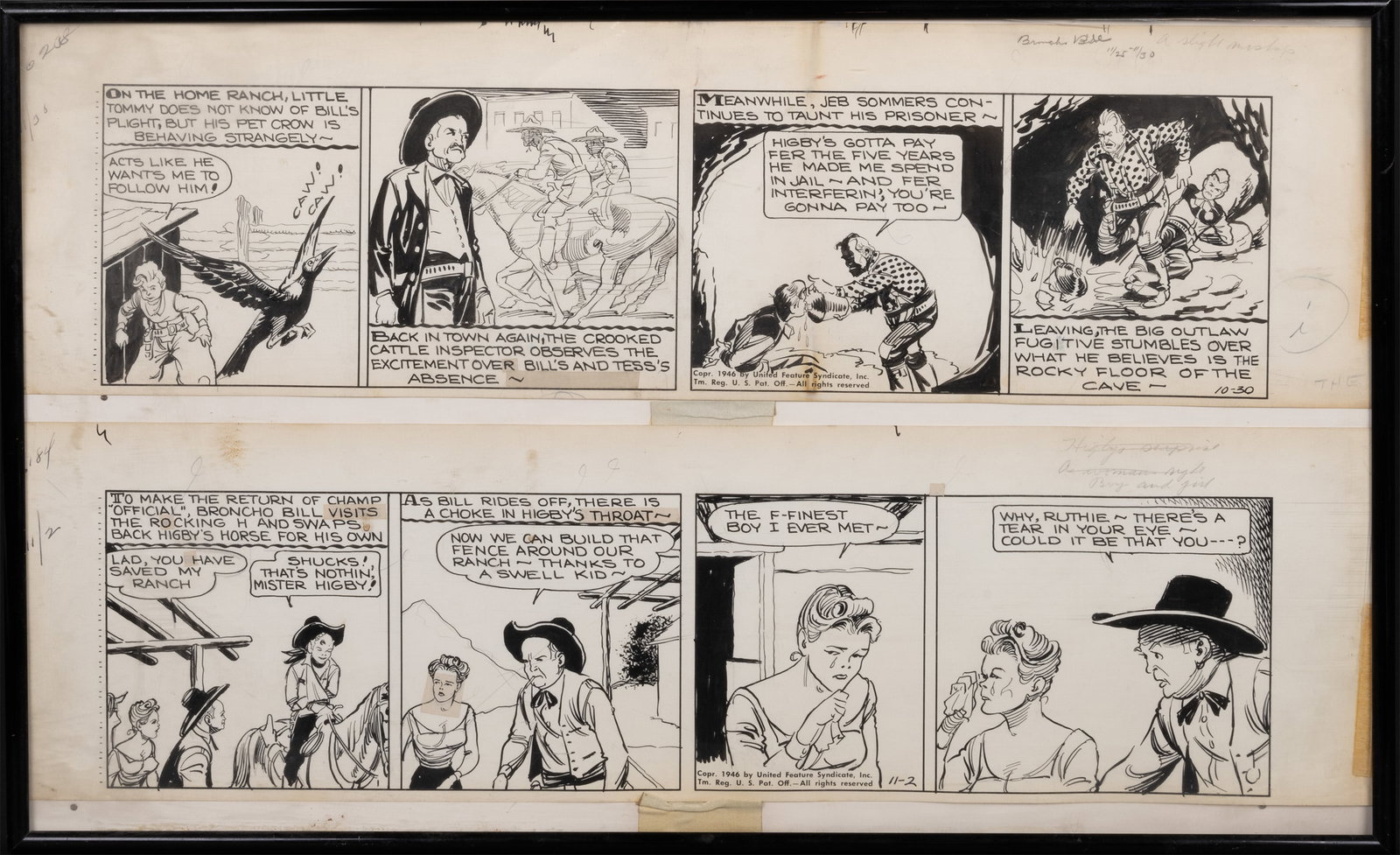 Bronco Billy Original Comic Art (1 of 6)