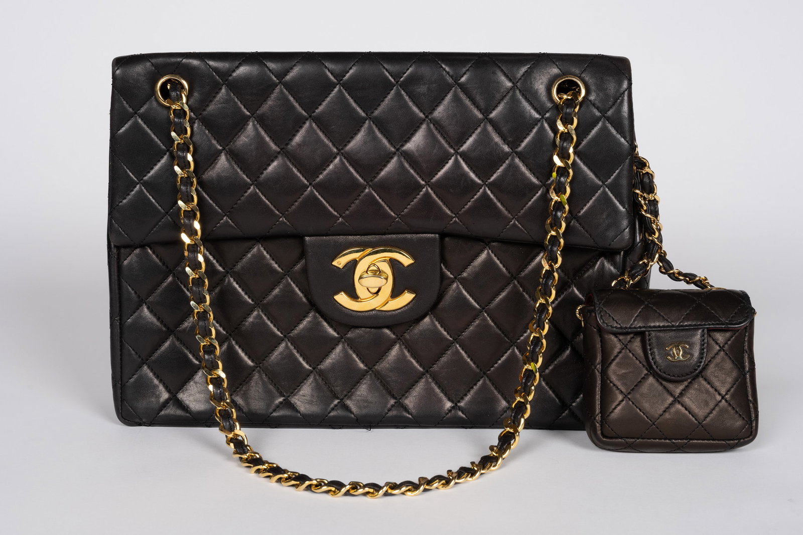 Chanel Maxi Flap Bag Quilted Lambskin & Micro Bum Belt Bag (1 of 10)