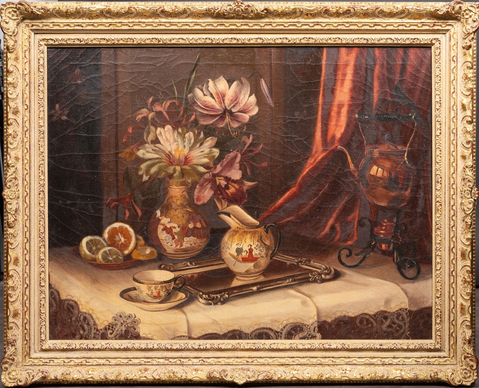 Anna Bischof (German, B. 1900) Chinese Still Life Oil (1 of 4)