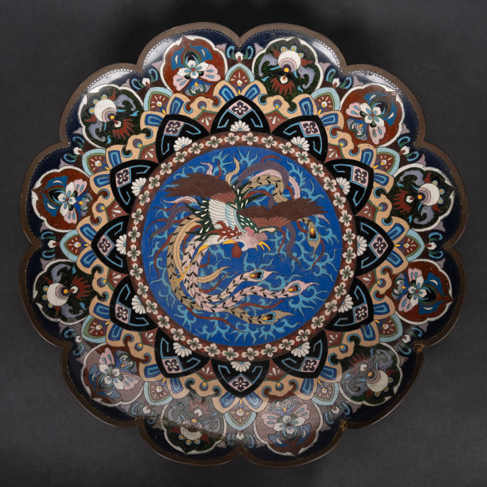 Chinese Cloisonne Large Charger (1 of 5)