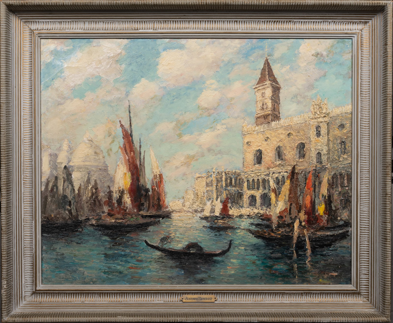 Impressionist Venetian Scene Oil C. 1900 Signed (1 of 7)