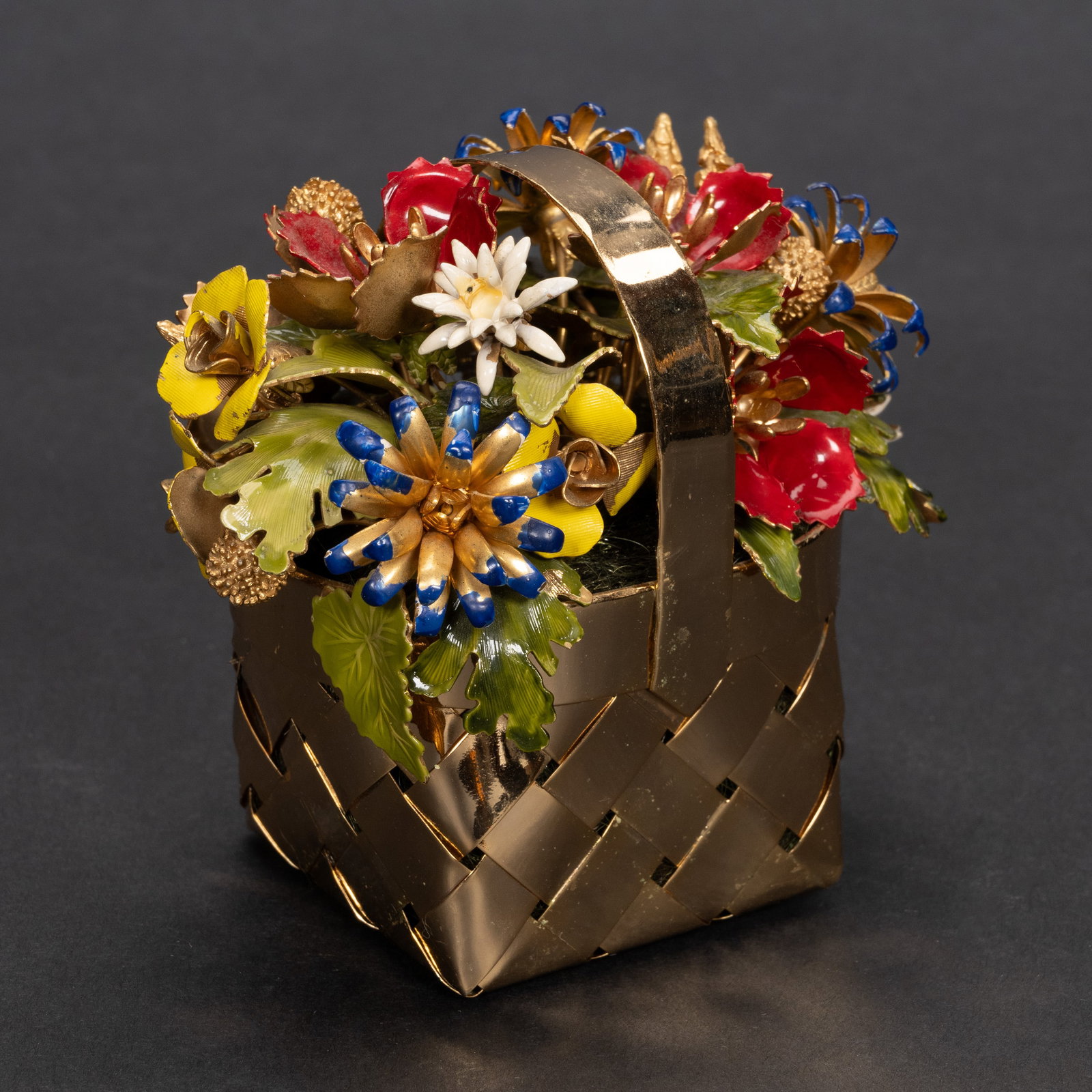 Cartier Sterling Silver Gilt & Enamel Table Basket (1 of 6)