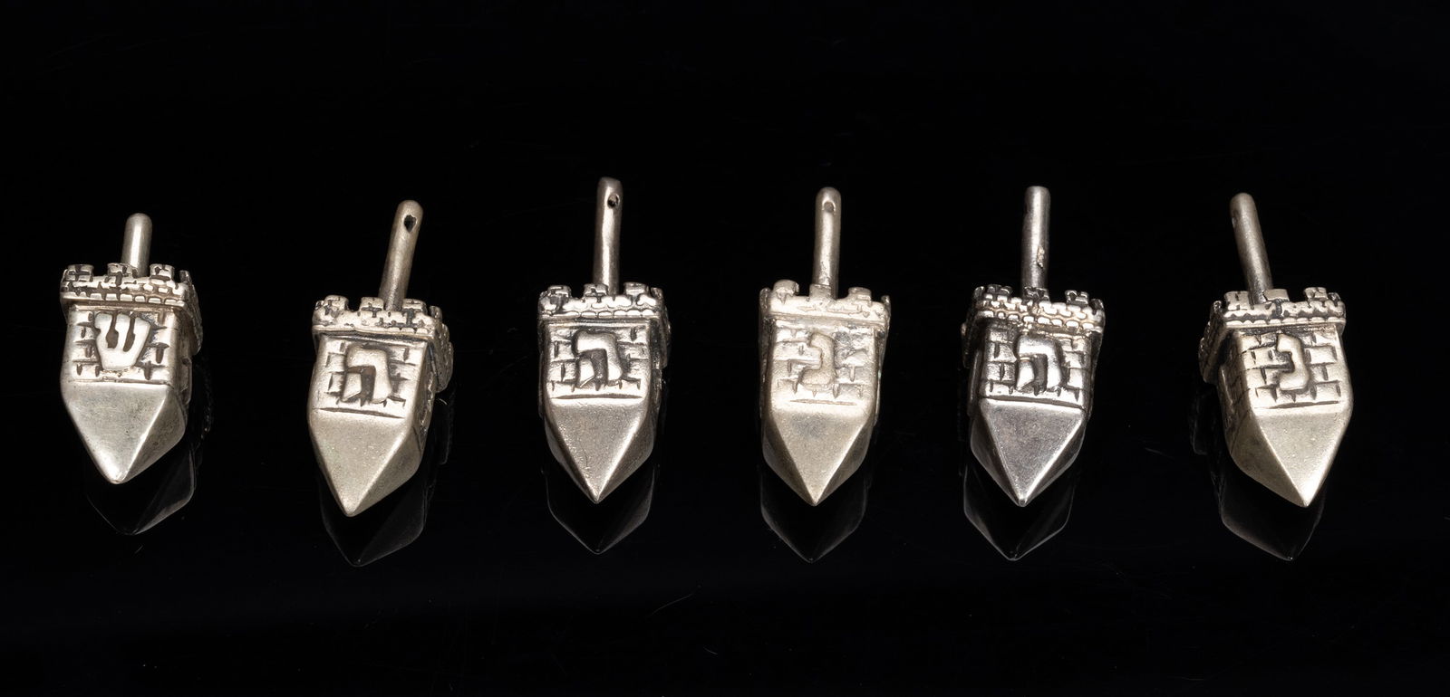 Judaic Sterling Silver Collection "Wall Of Jerusalem" Dreidels (1 of 7)
