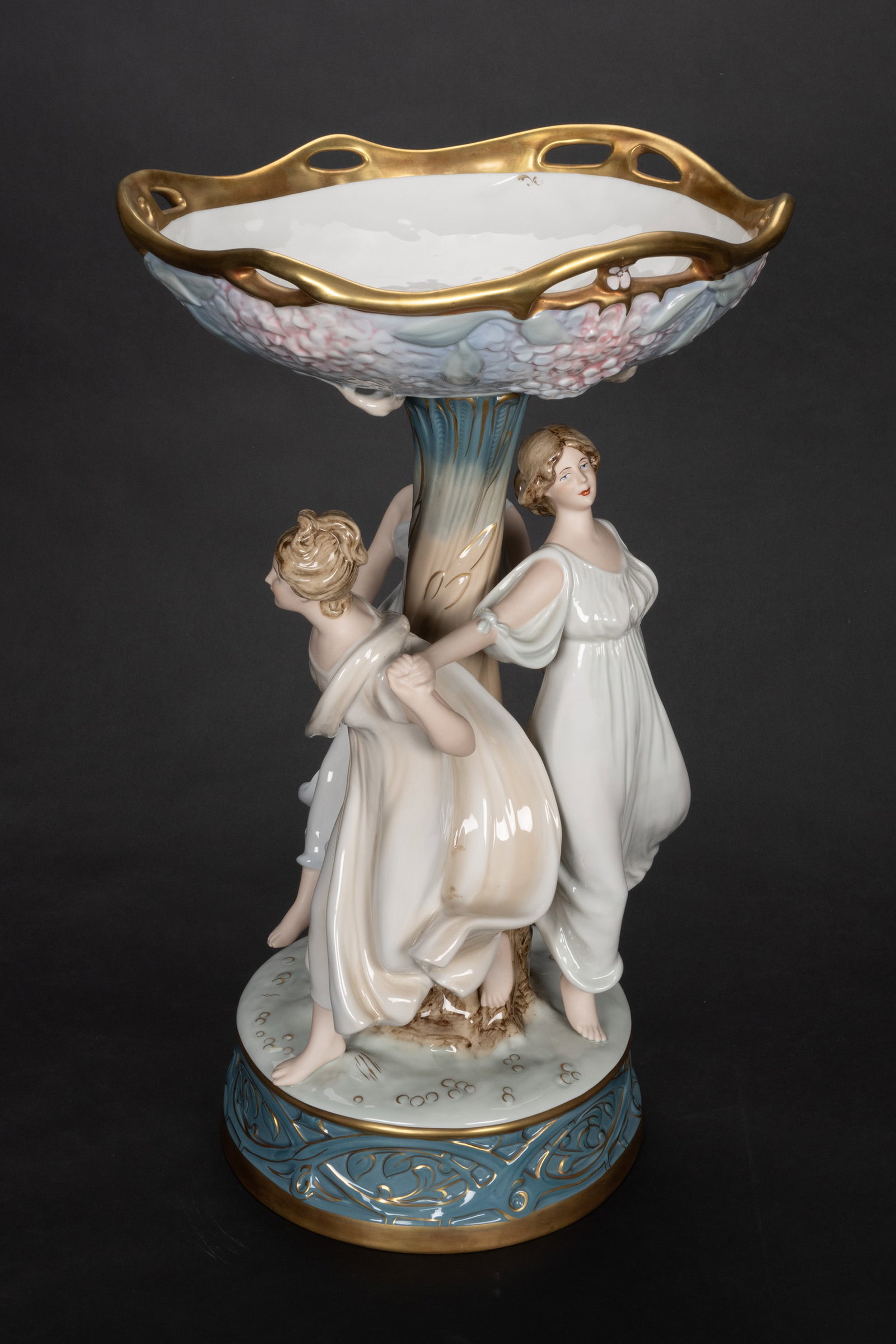 Royal Dux "Three Graces" Porcelain Centerpiece Compote (1 of 11)